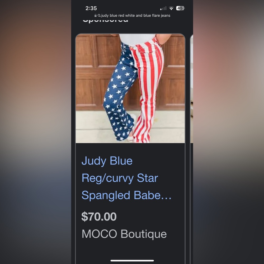 American flag flare jeans